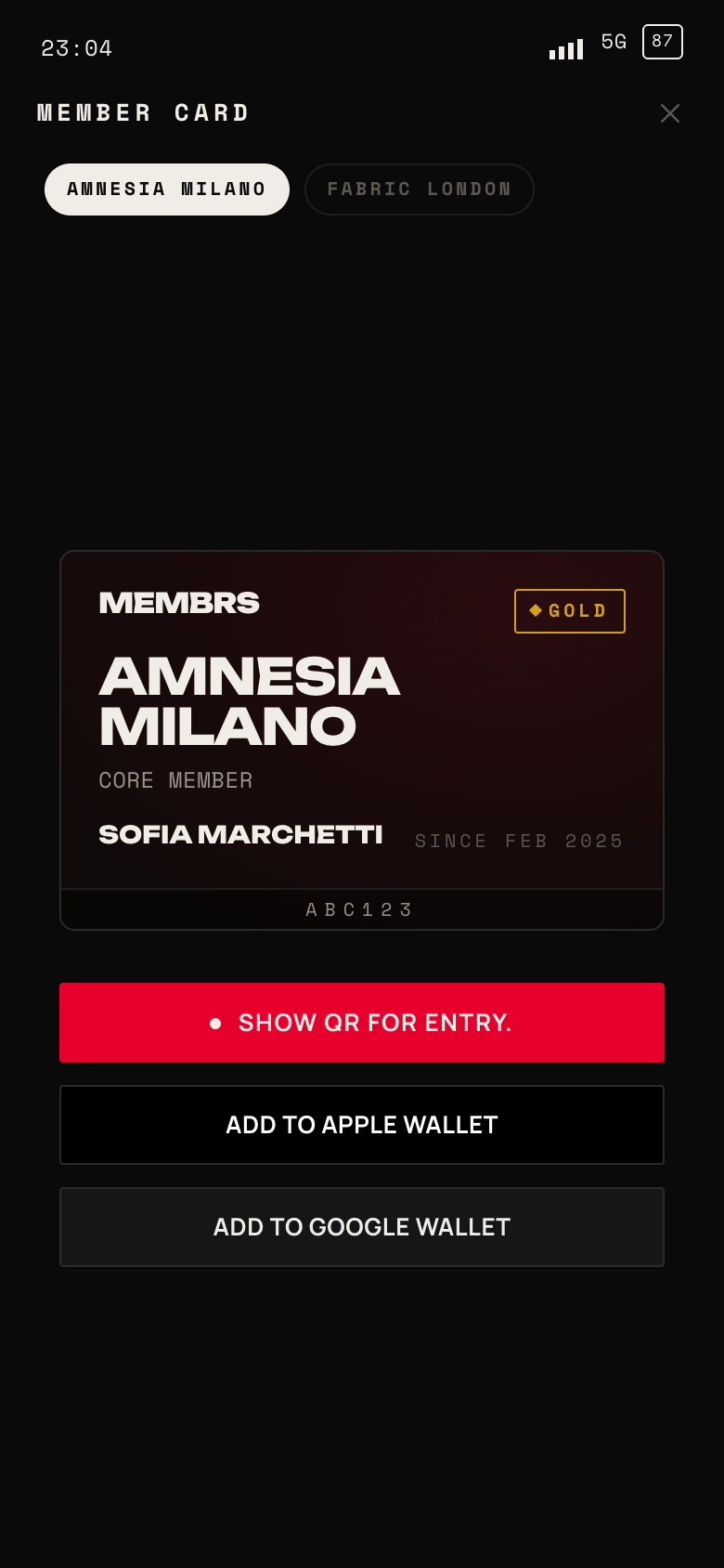 membrs member app — digital membership card